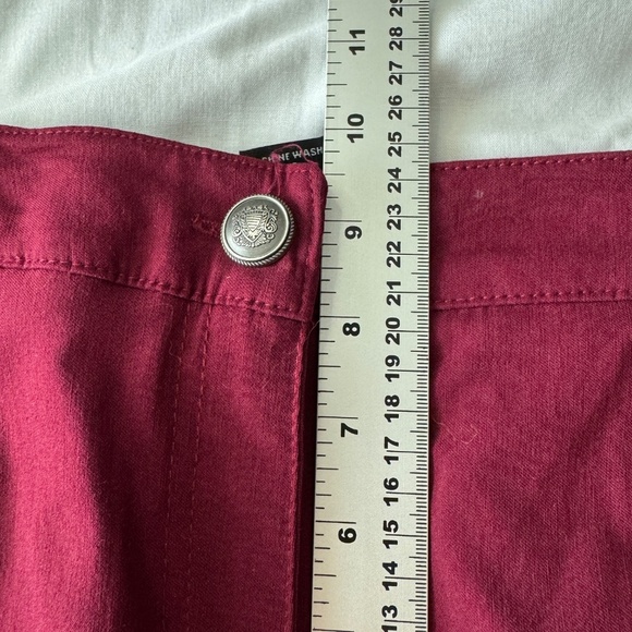 Zac & Rachel Women's Nylon Blend Jegging Pants Burgundy-Wine 8 Casual Stretch - Picture 11 of 14